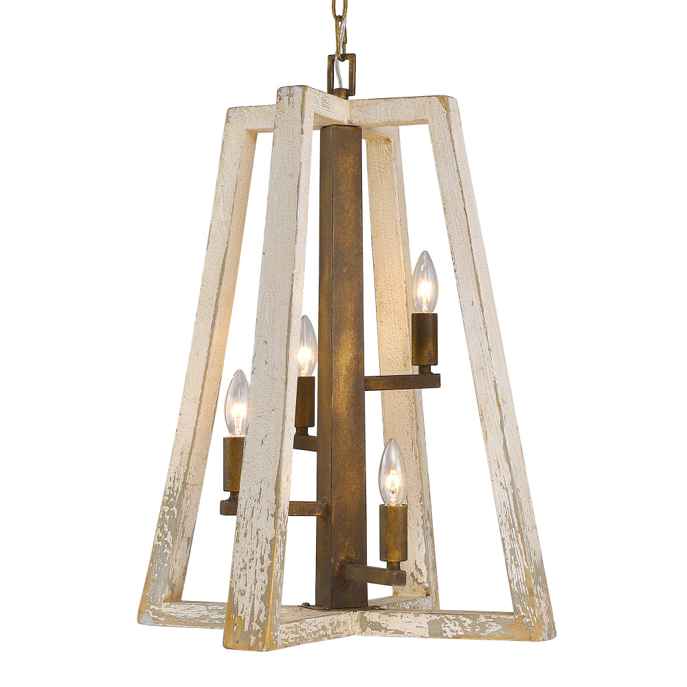 Wry Lighting Pilar 4-light Pendant in Burnished Chestnut